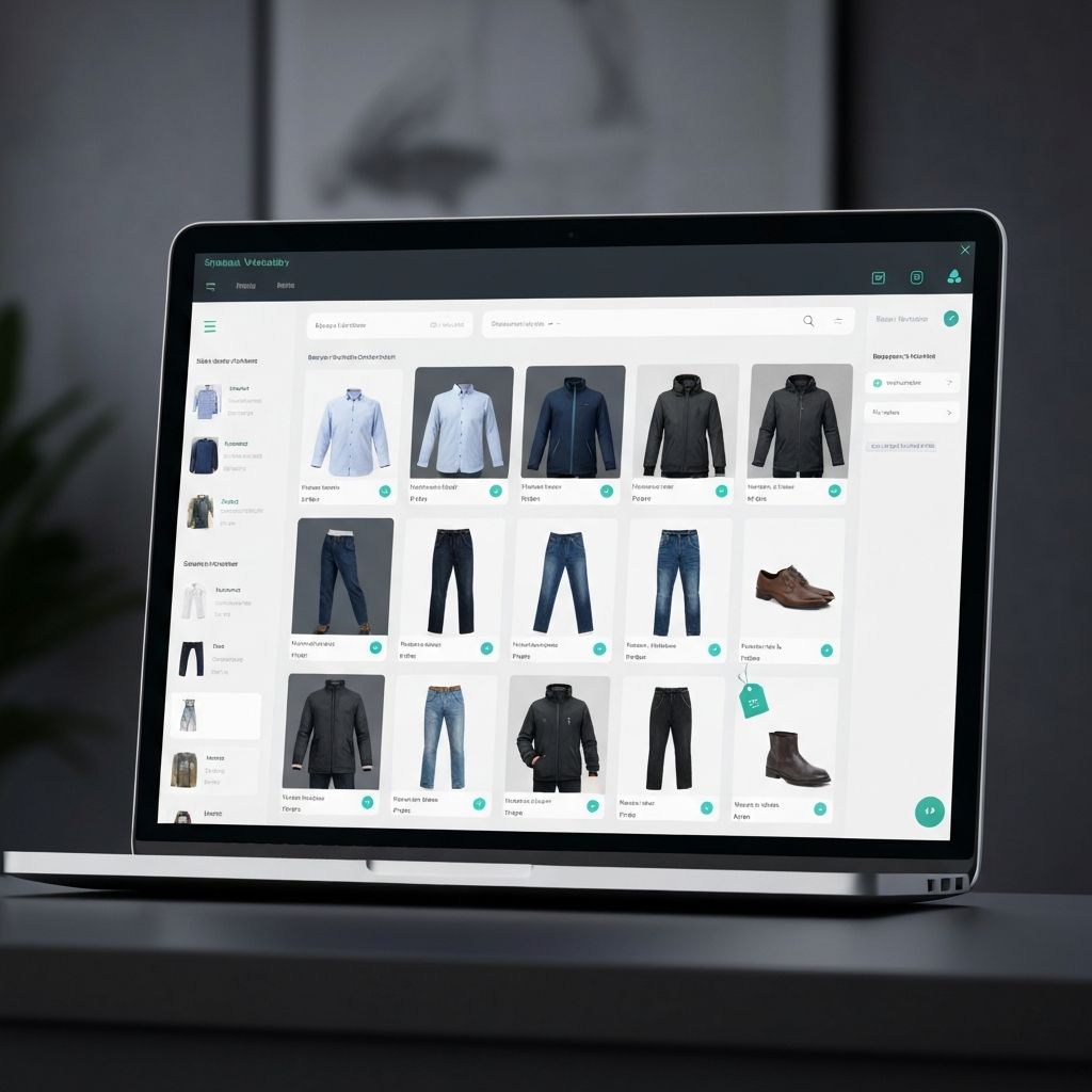 Virtual wardrobe interface showing smart clothing organization